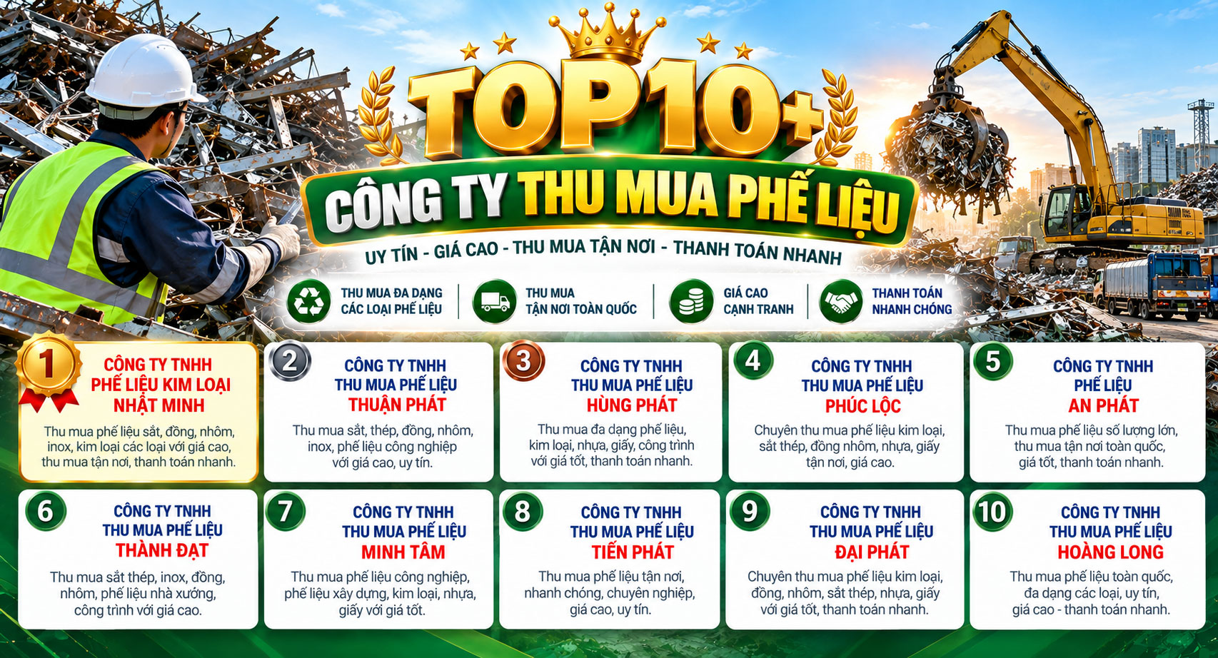 Top 10+ công ty thu mua phế liệu